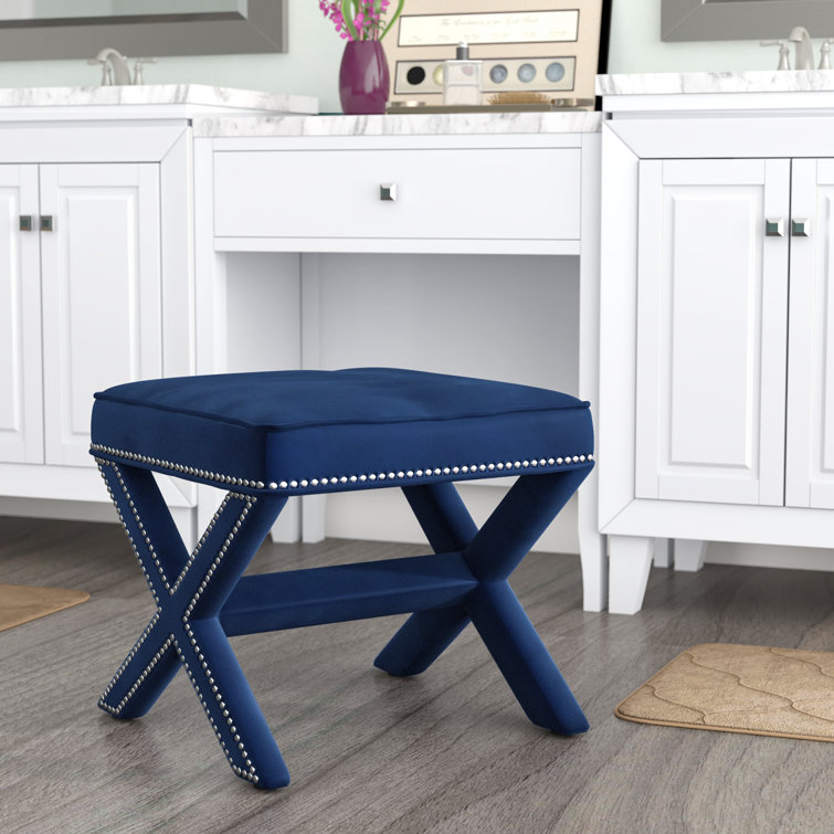 Navy blue dressing table stool hot sale